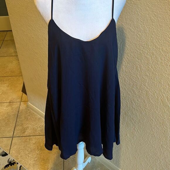 Tigerlilly Women’s 8 Low Back Slip Dress Navy Blue Simple Minimalist Flowy New - Picture 11 of 15
